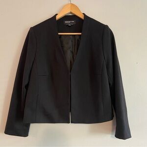 Jones New York Black Blazer Cropped Suit Jacket